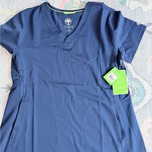 Healing Hands NWT Maternity Navy Blue Scrub Top